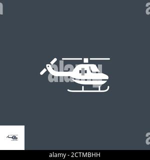 Emergency Helicopter related vector glyph icon. Stock Vector