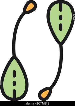 Capers, spice flat color line icon. Isolated on white background Stock Vector