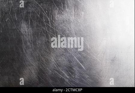 Metal background, brushed metal texture with scratches Stock Photo