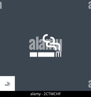 Cigarette related vector glyph icon. Stock Vector