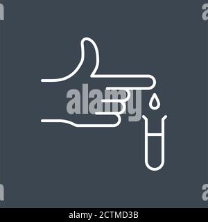 Blood test related vector thin line icon. Stock Vector