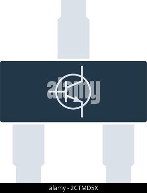 Smd Transistor Icon. Flat Color Design. Vector Illustration. Stock Vector