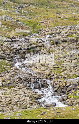 Waterfall in a block field landscape Stock Photo