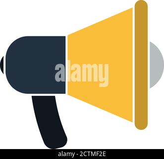 Promotion Megaphone Icon. Flat Color Design. Vector Illustration. Stock Vector