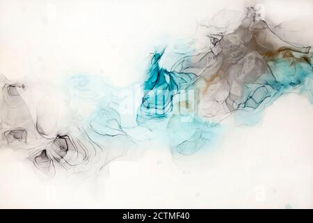 Abstract fluid art painting alcohol ink technique background Stock Photo