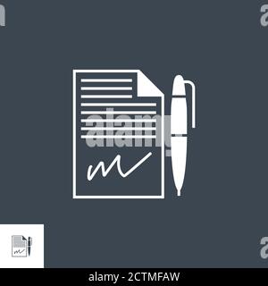 Contract related vector glyph icon. Stock Vector