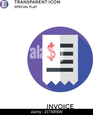 Invoice vector icon. Flat style illustration. EPS 10 vector. Stock Vector