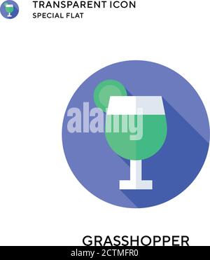 Grasshopper vector icon. Flat style illustration. EPS 10 vector. Stock Vector