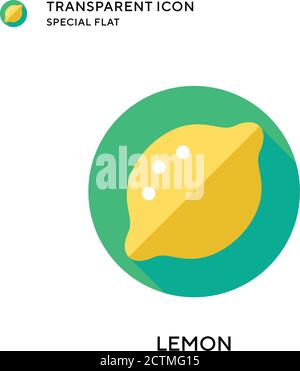 Lemon vector icon. Flat style illustration. EPS 10 vector. Stock Vector