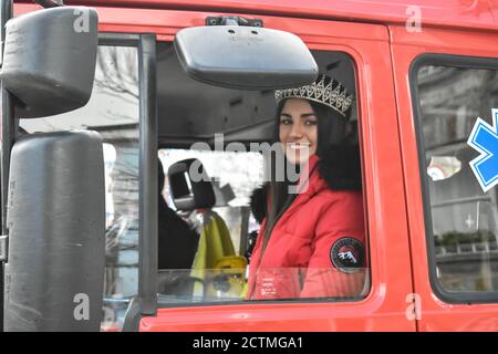 Miss Bantry 2019 at Saint Patrick's day celebration in Bantry, Co Cork. Ireland. Stock Photo