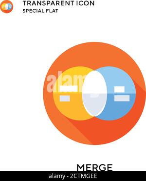 Merge vector icon. Flat style illustration. EPS 10 vector. Stock Vector
