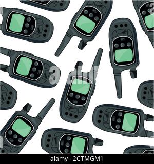 Device for relationship radio set decorative pattern Stock Vector