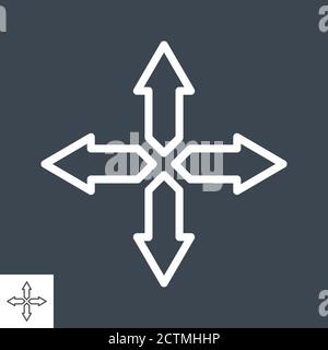 Directions line icon Stock Vector