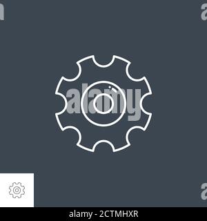Gear Related Vector Line Icon Stock Vector