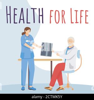 Health for life social media post mockup Stock Vector