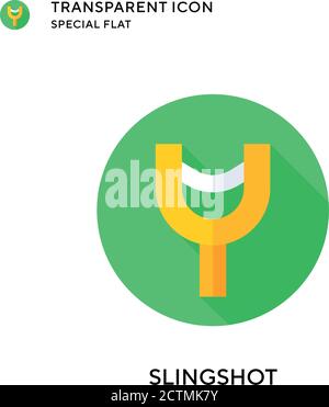Slingshot vector icon. Flat style illustration. EPS 10 vector. Stock Vector
