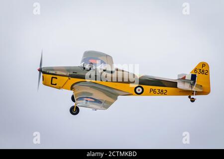 The British two-seat Miles Magister monoplane basic trainer aircraft was built in 1939 and entered service with the RAF as P6382. Stock Photo