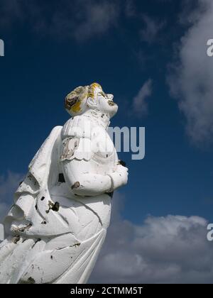 The White Wife of Otterswick - the figurehead of the German ship Bohus which sank in 1924 in a storm off the Otterswick coast, Yell, Shetland, UK