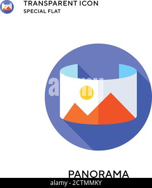 Panorama vector icon. Flat style illustration. EPS 10 vector. Stock Vector