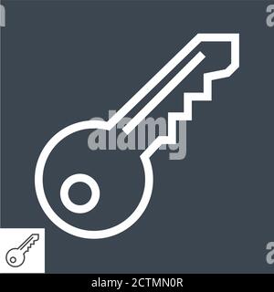 Lock with key vector line icon, linear concept, outline sign, symbol ...
