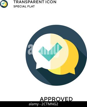 Approved vector icon. Flat style illustration. EPS 10 vector. Stock Vector