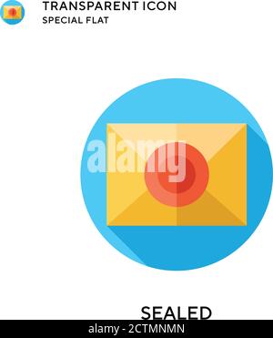 Sealed vector icon. Flat style illustration. EPS 10 vector. Stock Vector