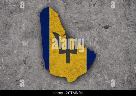 Map of Barbados on weathered concrete Stock Photo - Alamy