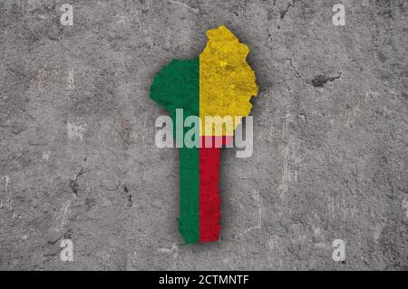 Map of Benin on weathered concrete Stock Photo - Alamy