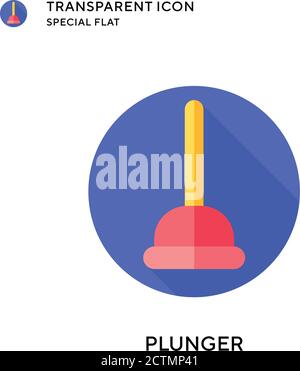 Plunger vector icon. Flat style illustration. EPS 10 vector. Stock Vector