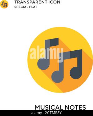 Musical notes vector icon. Flat style illustration. EPS 10 vector. Stock Vector