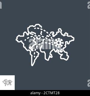 Pandemia related vector thin line icon Stock Vector