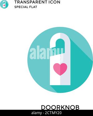 Doorknob vector icon. Flat style illustration. EPS 10 vector. Stock Vector
