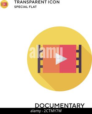 Documentary vector icon. Flat style illustration. EPS 10 vector. Stock Vector