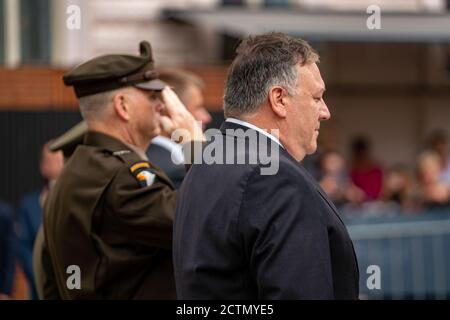 Secretary Pompeo Visits the “Thank You America” Memorial . Secretary of State Michael R.  Pompeo visits the “Thank You America” Memorial, in Pilsen, Czech Republic, on August 11, 2020. Stock Photo