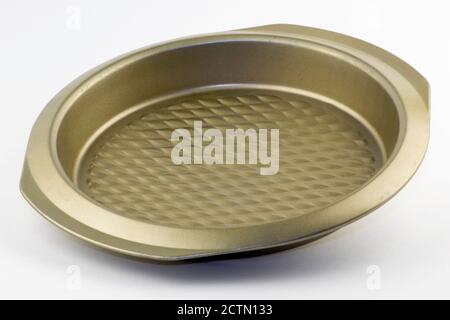 steel pan for baking on a white background Stock Photo