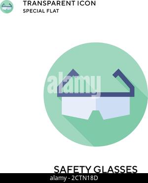 Safety glasses vector icon. Flat style illustration. EPS 10 vector. Stock Vector