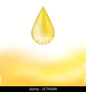 Oil drop yellow abstract background illustration vector Stock Vector