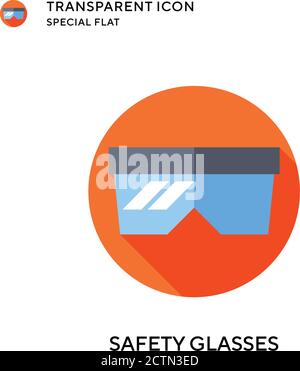 Safety glasses vector icon. Flat style illustration. EPS 10 vector. Stock Vector