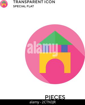 Pieces vector icon. Flat style illustration. EPS 10 vector. Stock Vector
