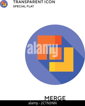 Merge vector icon. Flat style illustration. EPS 10 vector. Stock Vector