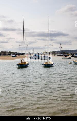 sailing boats at bembridge harbour on the isle of wight Stock Photo