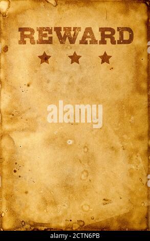 Vintage reward poster Stock Photo
