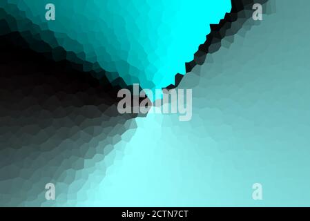 Cyan & Black Shades Low Poly Gradient Crystallize Background Illustration Stock Photo