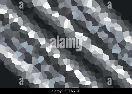 Modern Black & White Low Poly Gradient Crystallize Background Illustration Stock Photo