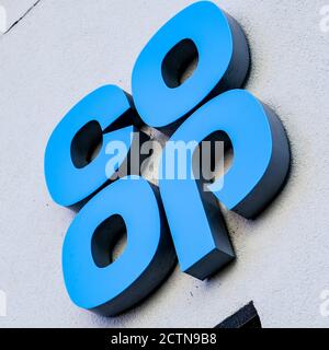 Logo Of The Co-op Or Co-operative Supermarket Retail Chain With No People Stock Photo