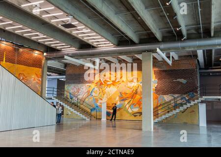 Moscow, Russia – June 12, 2017. Interior view of Garage Museum of Contemporary Art in Moscow, with people. Stock Photo