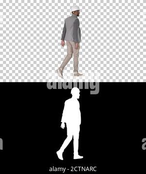 Arabian engineer with hardhat walking Safety concept, Alpha Chan Stock Photo