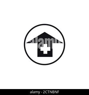 Doctor plus illustration vector logo design for medical and health care symbols. Stock Vector