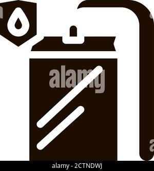 Waterproof Material Thing Cover Vector Line Icon Stock Vector