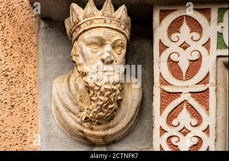 architectural detail, Bevern Castle, Bevern, Weserbergland, Lower Saxony, Germany, Europe Stock Photo